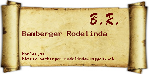 Bamberger Rodelinda névjegykártya